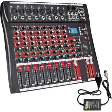 Imagem de VDA208L Console de mistura,8 Canais Mixer Profissional para Shows ao Vivo, Karaokê - USB/Bluetooth, Efeito de Reverb, Saída de Monitoração, Controle de Som Estúdio e Palco