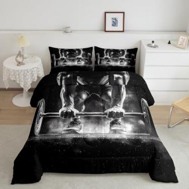 Imagem de Castle Fairy Conjunto de edredom para academia, musculação, meninos, crianças, tamanho casal, para decoração de quarto, temática de fitness, jogo esportivo de microfibra escovada, edredom macio