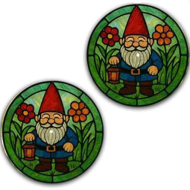 Imagem de DJ One Pair Vitral Garden Gnomo #1 Scratch Pad Vinil Memorabilia 17,8 cm Tapete Deslizante Portablismo Toca-discos Tapete DJ Platter Pad x2