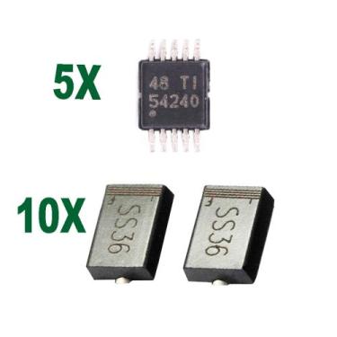 Imagem de Lote 5pçs Tps54240 smd Ci 54240 + 10 unid Diodo Ss36 sk36 - TI