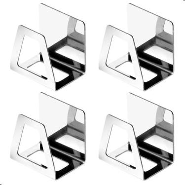 Imagem de Kit 4 Porta Esponja Para Pia Cozinha Inox Adesivo U.Premium - Unidas