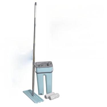 Imagem de Flat Mop 2 Refis Esfregão Com Balde Rodo Mágico Lava Seca Tira Pó extensível grande