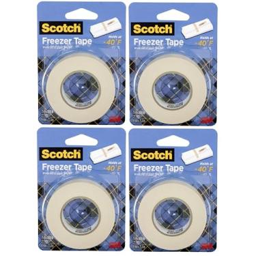 Imagem de Scotch Fita Congelador, 3/4 X 1000 Polegadas (178) - Pacote 4 0,75 Polegadas Largura X 28 Jardas Comprimento Bege