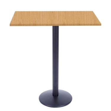 Imagem de Mesa Bistrô Zeta Ferro Preto 111,50 Cm Alt Base Disco Tampo Mdp Quadrado 60 Cm Larg X 2,50 Cm Samba