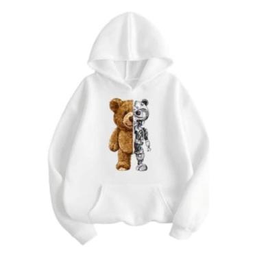 Imagem de Moletom Feminino Urso Robo Inverno Capuz Macio Flanelado - Core Base, 