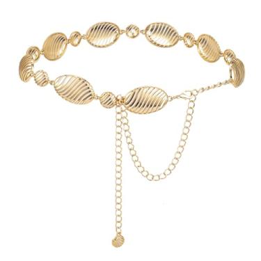 Imagem de ILuvatar Cinto Western Metal Concho para mulheres, corrente de cintura para mulheres, calça social ajustável, Prata - s87, M