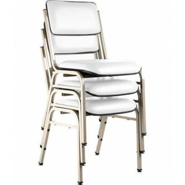 Imagem de Kit Com 3 Cadeiras Para Auditórios Linha Hotel Smart Branco - DESIGN O