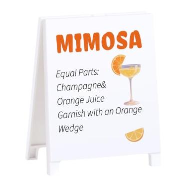 Imagem de Placa de bar Mimosa bebendo café engraçado acessórios decoração de mesa presentes para colegas novos casais amigos amantes de álcool decoração bares decoração pubs decorações para casa ao ar livre