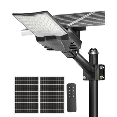Imagem de Gefolly Luzes de rua solares SL-13000W ao ar livre, 900000LM luz de estacionamento comercial crepúsculo ao amanhecer IP68 impermeável 6500K lâmpada de holofotes de segurança para quintal, estrada
