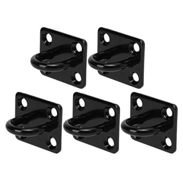 Imagem de M5 Black Pad Eye Plate, S in Hooks, 5 pçs Thiced Stainl Steel Teto Hook Reced Load Bea Door le Fixing le Stainl Steel Eye Plate Preto (5 mm)
