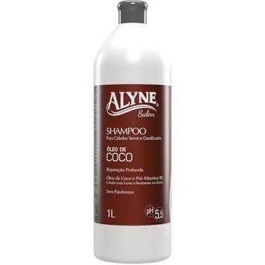 Imagem de Alyne, Shampoo para cabelos, Óleo de Coco, 1 Litro, Marrom