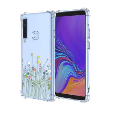 Imagem de OEURVQO Capa para Galaxy A9 2018 Samsung A9 Star Pro A9S transparente estampa floral macia TPU à prova de choque anti-arranhões capa protetora para celular para Samsung Galaxy A9 2018 (pequenas flores