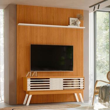 Imagem de Rack com Painel Frisado para TV até 65 Polegadas 2 Portas de Correr com Pés New Premium Madetec