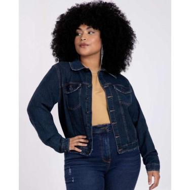 Imagem de JAQUETA JEANS COM ELASTANO CROPPED PLUS SIZE-Feminino