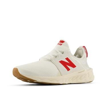 Imagem de New Balance Fresh Foam X Cruz V3 Tênis de corrida masculino, Sea Salt/Team Red/Permafrost, 39