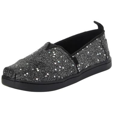 Imagem de TOMS Alpargata Slip-On para meninas, crianças pequenas e grandes, Glitter preto cósmico, 3 UK Child