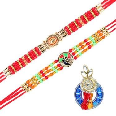 Imagem de Conjunto de 2 pulseiras Rakhi para irmão Rakhi para Bhai Bhabhi Bhaiya veera Raksha Bandhan Rakhi Conjunto de pulseiras Dora com pacote de presente para irmão irmã indiano tradicional festival Raksha