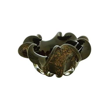 Imagem de CENTRO DE MESA DE VIDRO ITALY PRETO E ROSÉ 24x11cm