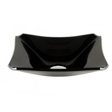 Imagem de CUBA DE VIDRO RETANGULAR MODELO RETRO 38CM PARA BANHEIROS E LAVABOS MODELO DE APOIO 8MM (PRETA)