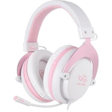 Imagem de Fone Headset Gamer Com Fio Sades Ps4 Vr Xbox One Sades Mpower Rosa Angel Edition