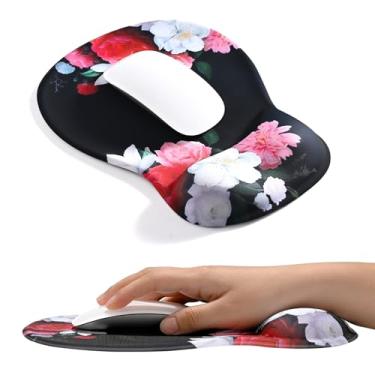 Imagem de EooCoo Mouse pad ergonômico com suporte de descanso de pulso em gel, design côncavo médio, alivia a dor no pulso, base antiderrapante para laptop, computador, acessórios de mesa de escritório
