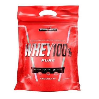 Imagem de Whey 100% pure chocolate 1,8 kg integral medica, Chocolate, Único