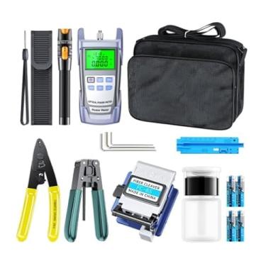 Imagem de Kit de ferramentas de fibra óptica Kit de fusão fria 9 em 1, Medidor de Potência, Localizador Visual de Falhas, Clivador FC-6S, Conectores SC FC, Ferramentas de Conectorização