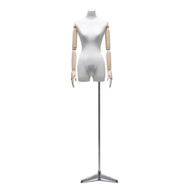 Imagem de Mannequin Torso de manequim de artista, altura ajustável de 61-77 pol., suporte de metal triangular removível(Black)