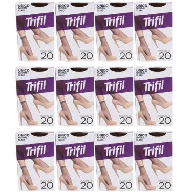 Imagem de Kit 12 Meia Soquete Básica Natural Claro Fio 20 - Trifil