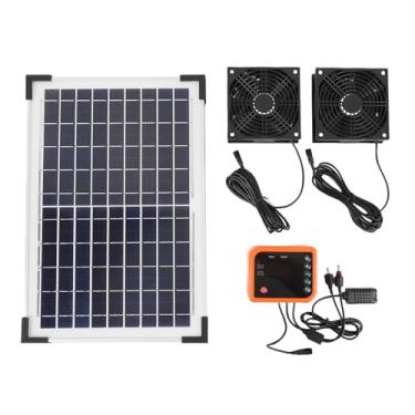 Imagem de Asixxsix Exaustor Solar, Bateria de 10 W, 4400 mAh, Ventilador com Painel Solar e Controlador, IP65 à Prova D'água, Ventilador para Galinheiro Externo, Estufa Pequena, Casa