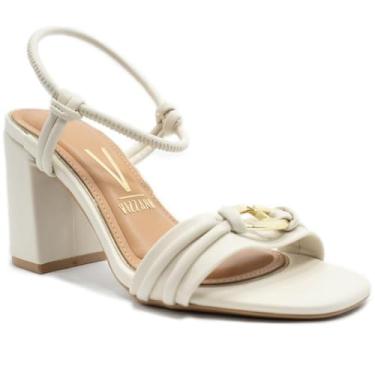 Imagem de Sandália Vizzano Detalhe Salto Médio Feminina - Off White - 34
