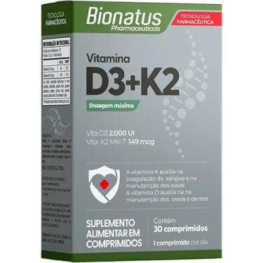 Imagem de Bionatus, Vitamina D3+K2, Suplemento alimentar, Vita D3 2.000UI + Vita K2 MK-7 149mcg, 30 cápsulas • 30 doses, Cinza