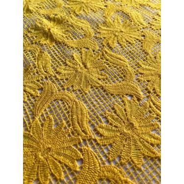 Imagem de Tecido Renda Guipir VAR 3 I 1m x 1,40m I 62% Algodão 34% Poliamida 2% Viscose (Canário)