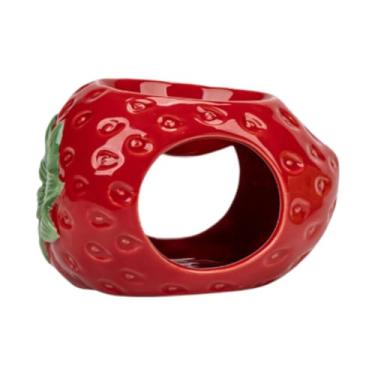 Imagem de Ioensy Queimador de óleo essencial, difusor de aroma de incenso, grande capacidade, aquecedor de óleo, porta-velas Tealight, queimador de cera derretida para, Morango