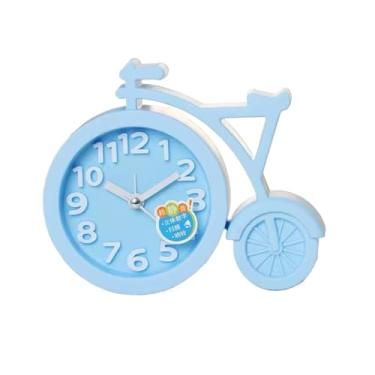 Imagem de Despertador criativo moderno em forma de bicicleta despertador silencioso despertador de cabeceira despertador cor doce criativo estudantes despertador analógico (azul)