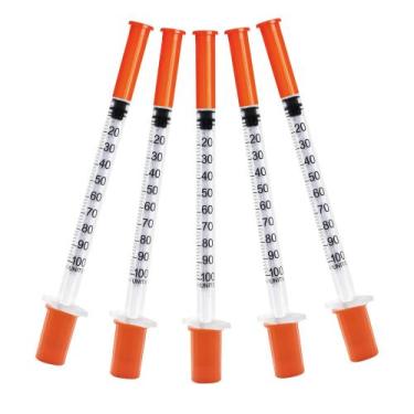 Imagem de Seringa Gesanghua 1mL 31G 6mm Agulha U-100 embalada individualmente