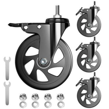 Imagem de Caster Wheels LUTUMEI Heavy Duty de 5 polegadas e 2400 libras, conjunt