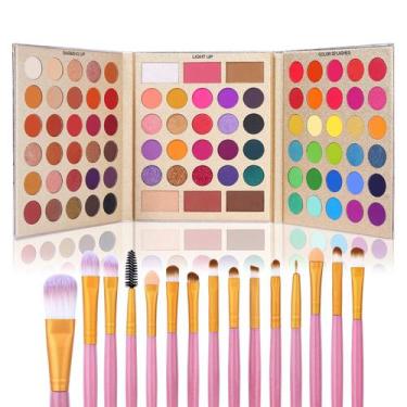 Imagem de Paleta de sombras UCANBE Professional 86 cores com pincéis