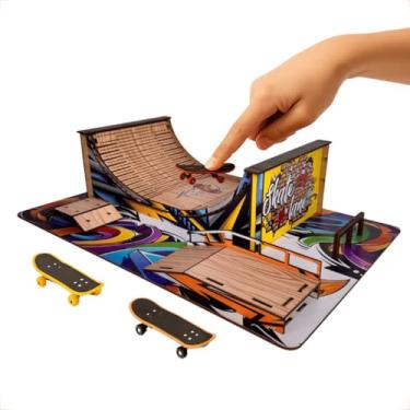 Imagem de Brinquedo Pista de Skate BMX Manobras de Dedo Infantil Radical em MDF Premium Adesivado Personalizado Com Rampas e Corrimão