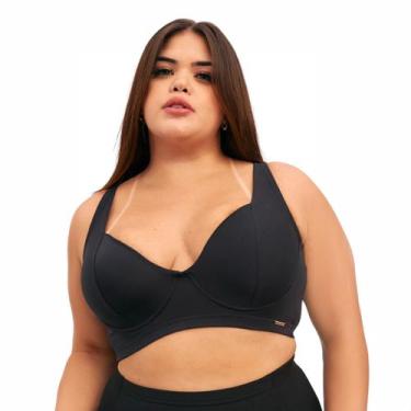 Imagem de Sutiã Plus Size Sem Bojo e Com Aro Reforçado Santa Passion, 58, Preto