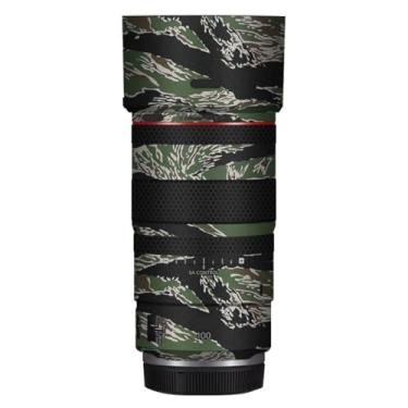 Imagem de 100 2.8 Lente Cap Skin Anti-Scratch Adesivo de Câmera para Canon RF 100 mm F2.8 Película Protetora Macro Decalque (Camuflagem Listra Tiger)