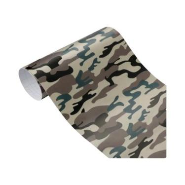 Imagem de Filme De Vinil Camuflado Verde Floresta 30x100cm Adesivo Digital Camuf