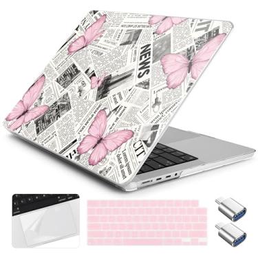 Imagem de Yebiseven Capa para MacBook Pro M4 de 14 polegadas 2025 2024 2023 2021 modelo A3112/A3401/A3185/A2918/A2992/A2779/A2442 M3 M2 M1, capa rígida com capa de teclado + filme trackpad + adaptador OTG