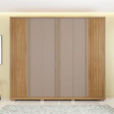 Imagem de Guarda Roupa Casal 268cm Bravus 6 Portas de Bater com 4 Gavetas MDP Bu