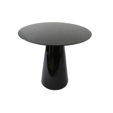 Imagem de Mesa Lateral Cone Redonda 41cm Laqueada Preto