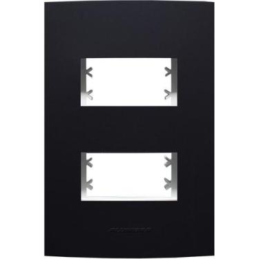 Imagem de Placa 4x2 2 Módulos Inova Pro Class Alumbra Preto Fosco