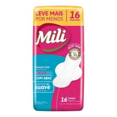 Imagem de Absorvente com Abas Suave Aloe Vera Mili Conforto Total 16un