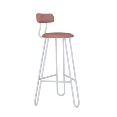 Imagem de Conjunto 2 Banquetas Altas com Encosto Ginger Estrutura Branca