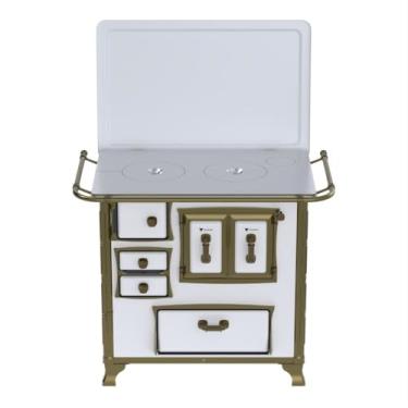 Imagem de Fogão a Lenha N 1 Renaissance Chapa de Aluminio Branco Saida Direita