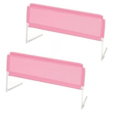 Imagem de Grade de Segurança Universal para Cama Adulto e Infantil - Tela Protetora Anti-quedas Dobrável com Instalação Sem Ferramentas(2 Rosa 45x68)